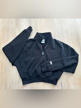 PRO CLUB Black Half-Zip Pullover Sweatshirt